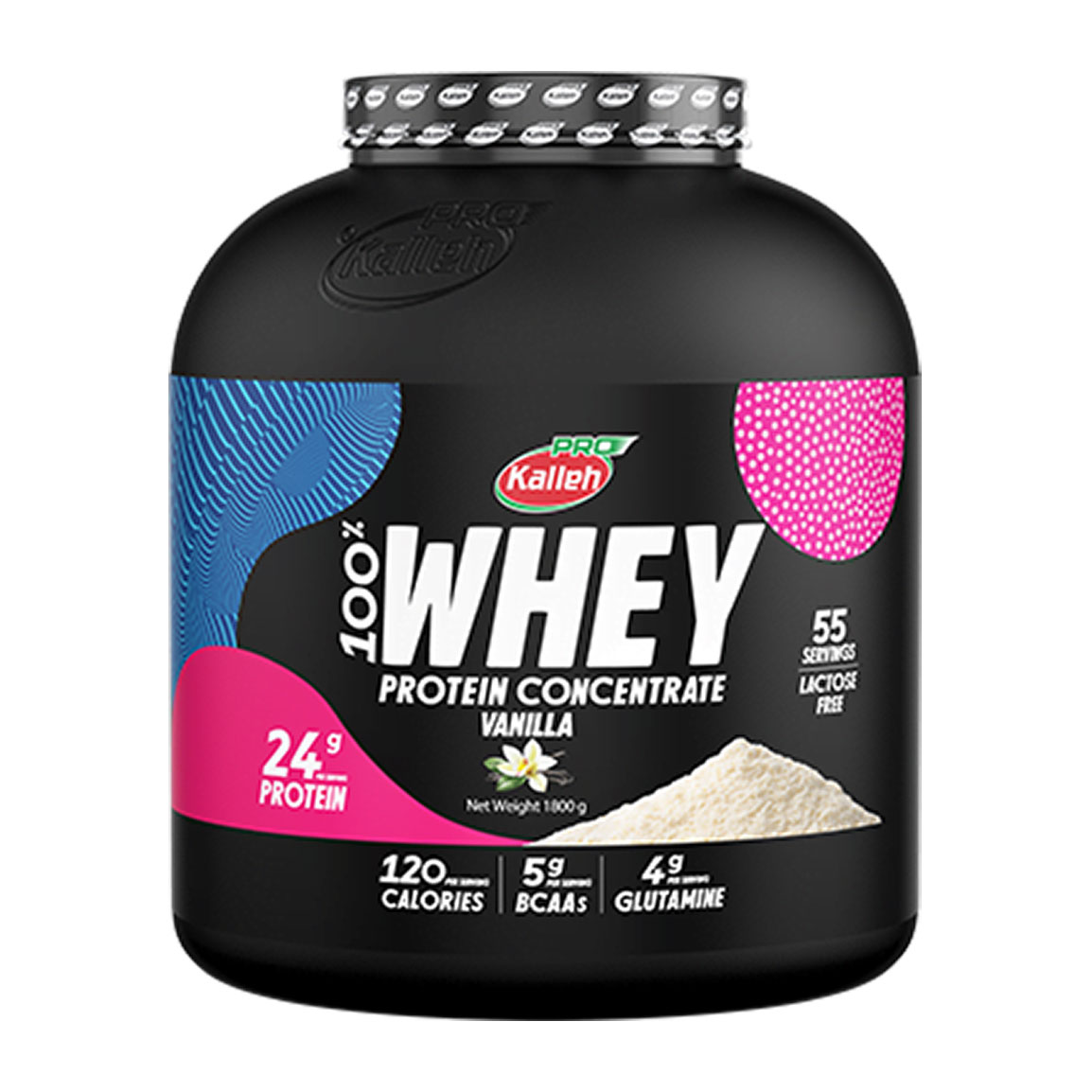 پودر پروتئین مدل Whey با طعم وانیل حجم 1800 گرم