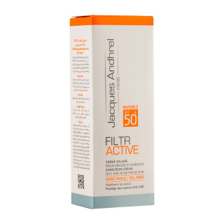 کرم ضد آفتاب بی رنگ SPF 50 مناسب پوست چرب و مستعد آکنه حجم 50 میلی لیتر ژاک آندرل پاریس - 02