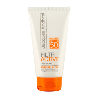 کرم ضد آفتاب بی رنگ SPF 50 مناسب پوست چرب و مستعد آکنه حجم 50 میلی لیتر ژاک آندرل پاریس