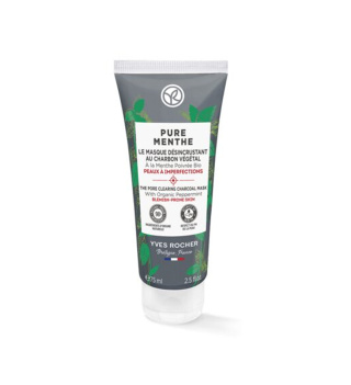 ماسک تسکین دهنده و پاکسازی کننده ذغال فعال مدل PURE MENTHE مناسب پوست های چرب و جوش دار حجم 75 میل ایوروشه