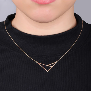 گردنبند طلا 18 عیار زنانه با زنجیر حلقه ای (فلامینگو) مدل MM2184 - 02