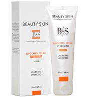 کرم ضد آفتاب بی رنگ بیوتی اسکین مدل Invisible با SPF50 مناسب پوست چرب حجم 50 میلی لیتر