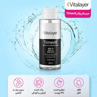 میسلارواتر مدل Timevit مناسب انواع پوست حجم 250 میلی لیتر ویتالیر - 05