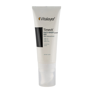 ژل شستشو صورت مدل Timevit مناسب انواع پوست حجم 200 میلی لیتر ویتالیر