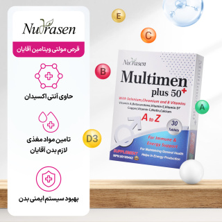 قرص مولتی ویتامین آقایان نوتراسن فارما مدل Multimen Plus 50 بسته 30 عددی - 03