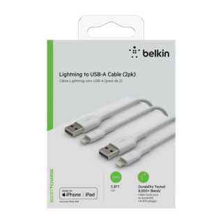 کابل شارژ لایتنینگ به USB-A شارژ سریع بلکین مدل CAA001bt1MWH2PK طول 1 متر بسته 2 عددی - 03