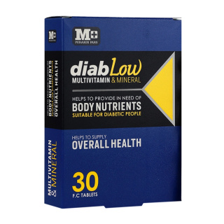 قرص مولتی ویتامین مدل Diab Low مناسب افراد دیابتی بسته 30 عددی ام پلاس