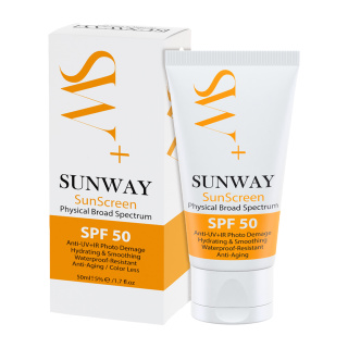 کرم ضد آفتاب فیزیکال بدون رنگ با SPF50 حجم 50 میلی لیتر سان وی - 01