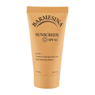 کرم ضد آفتاب بی رنگ بارمسینا با SPF50 مدل 01 مناسب پوست چرب حجم 50 میلی لیتر