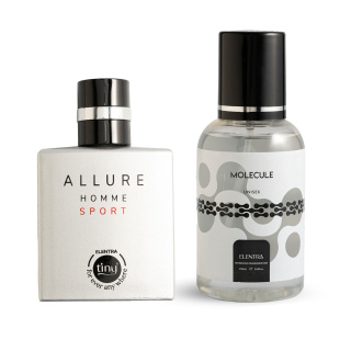 عطر جیبی مردانه مدل Allure Homme Sport النترا تاینی به همراه بادی اسپلش مردانه مدل Molecule النترا