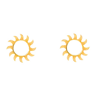 گوشواره میخی طلا 18 عیار مدل خورشید درگونه