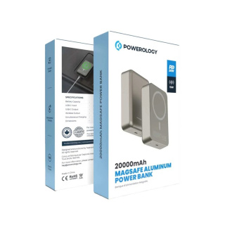 پاوربانک پاورولوژی مدل Magsafe Aluminum ظرفیت 20000 میلی آمپر ساعت - 01