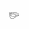 انگشتر طلا 18 عیار مدل عسل گره ای نگینی سفید سایز 54  الی گلد گالری