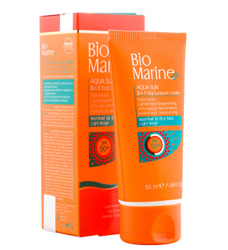 ضد آفتاب بژ روشن ضد چروک پوست معمولی و خشک SPF50 حجم 50میل بایو مارین - 02