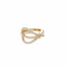 انگشتر طلا 18 عیار مدل عسل گره ای نگینی سایز 56 الی گلد گالری