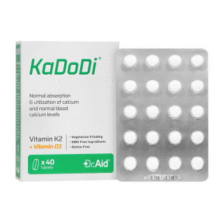 قرص کادودی حاوی ویتامین K2 و D3 بسته 40 عددی