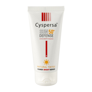 کرم ضدآفتاب رنگی روشن کننده دارای spf50 و رنگ طبیعی حجم 50 میل سیسپرسا