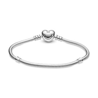 دستبند نقره مدل زنجیر ماری گیره قلبی دقایق میکی موس دیزنی سایز 20 پاندورا - 01