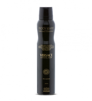 اسپری خوشبو کننده بدن زنانه مدل Versace Crystal Noir حجم 200میل بادی کر
