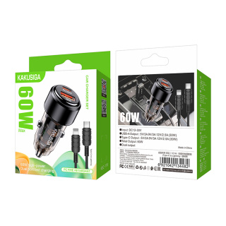 شارژر فندکی کاکوسیگا تایپ سی به لایتنینگ مدل KSC-1176 - 03
