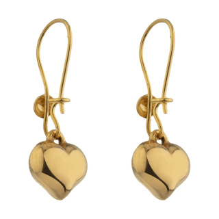 گوشواره طلا 18 عیار زنانه مدل ME1068 طرح قلب 3 بعدی - 02