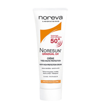 کرم ضد آفتاب بی رنگ نورسان نوروا با SPF50 مناسب انواع پوست حجم 40 میلی لیتر