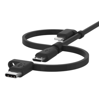 کابل شارژ سریع 1 به 3 USB-A به لایتنینگ USB-C و Micro-USB بلکین مدل CAC001bt1MBK طول 1متر - 03