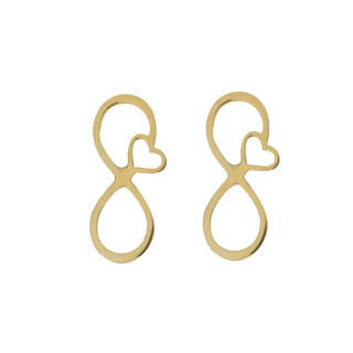 نیم ست طلا کم اجرت 18 عیار زنانه مدل بینهایت و قلب کد KMS0180 - 04