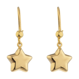 گوشواره طلا 18 عیار زنانه مدل ME1069 طرح ستاره 3 بعدی