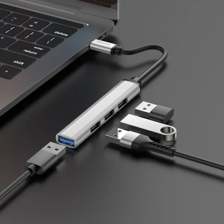 هاب شارژ 4 پورت مدل HB26 4IN1 با سری کابل تایپ سی هوکو - 03