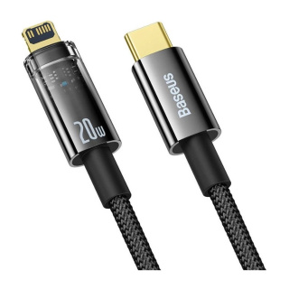 کابل شارژ سریع USB C به لایتنینگ بیسوس مدل Auto Power Off 20W طول 2 متر - 01