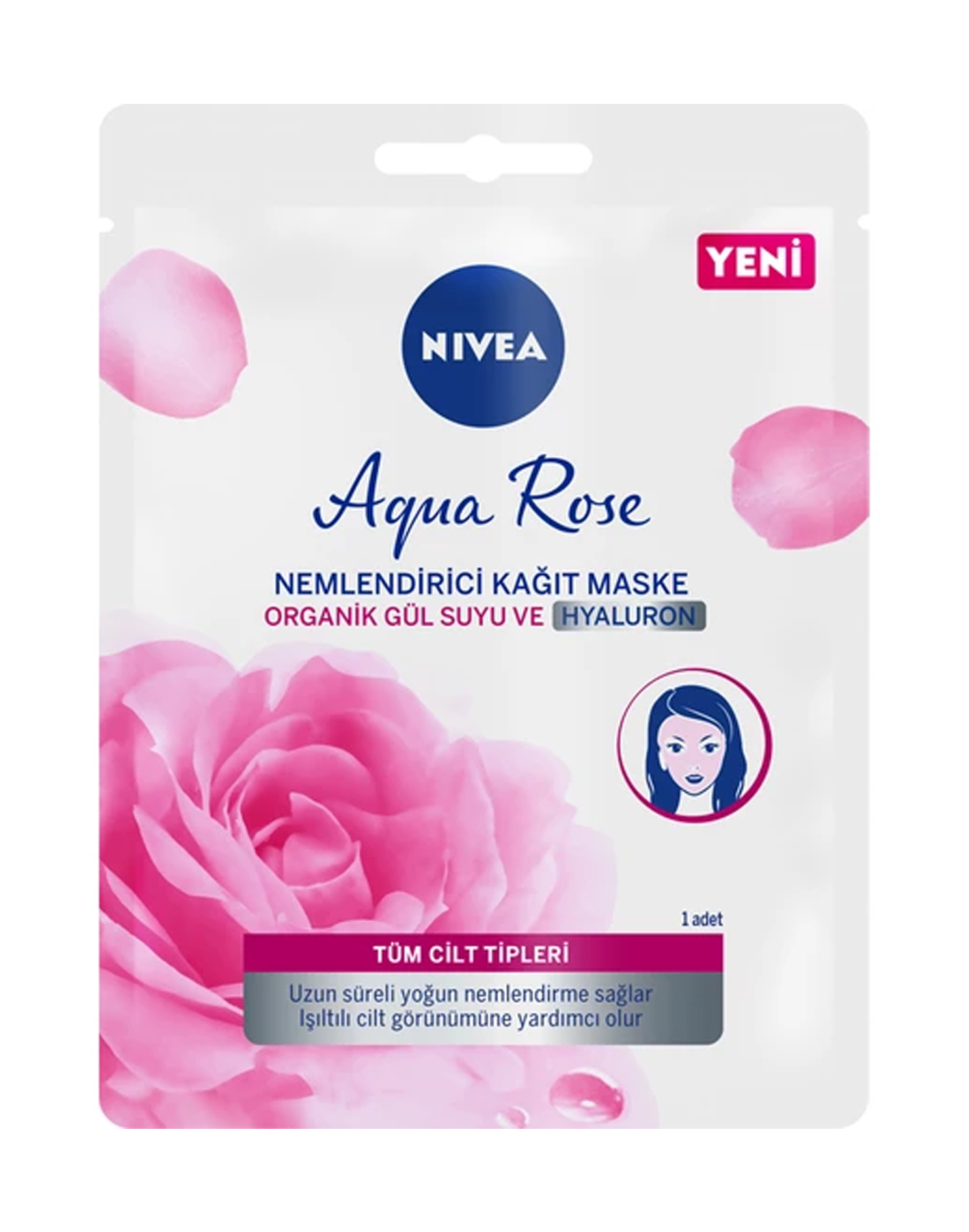 ماسک ورقه ای آبرسان، مرطوب کننده و رفع تیرگی دور چشم حاوی عصاره گل رز بسته 1 عددی نیوا نمای ۲