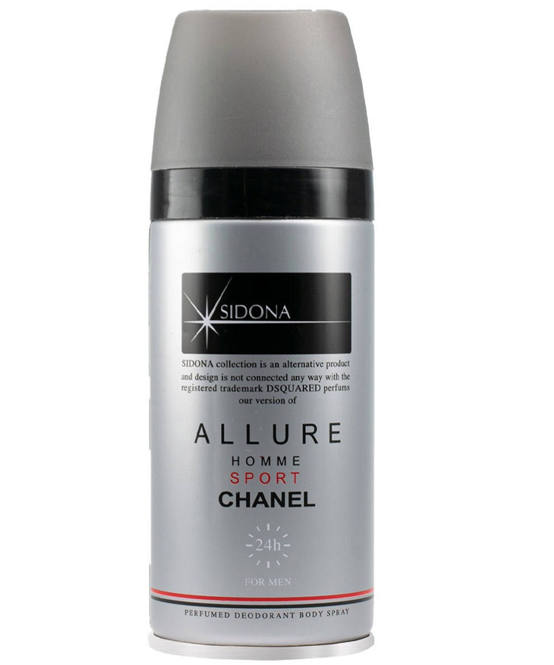 اسپری دئودورانت بدن مردانه سیدونا مدل Allure Homme Sport حجم 150 میلی لیتر نمای ۲