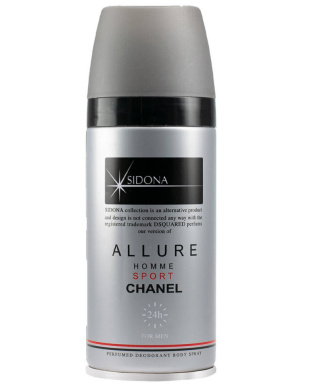 اسپری دئودورانت بدن مردانه سیدونا مدل Allure Homme Sport حجم 150 میلی لیتر