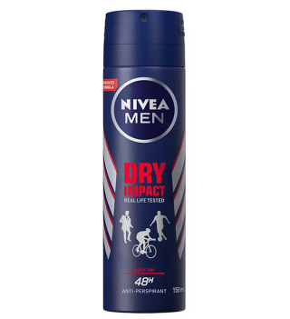 اسپری ضد تعریق مردانه مدل Dry Impact Real Life Tested حجم 150میل نیوا