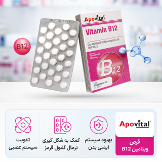 قرص ویتامین B12 بسته 30 عددی آپوویتال - 02