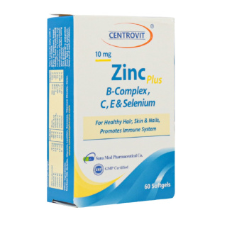سافت ژل سنتروویت مدل Zinc Plus بسته 60 عددی