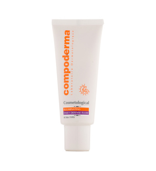 کرم ضد آفتاب روشن کننده SPF50 کامپودرما مناسب انواع پوست حجم 40 میلی لیتر