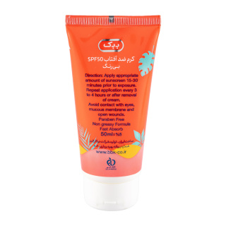کرم ضد آفتاب بی رنگ ببک با SPF50 مناسب انواع پوست حجم 40 میلی لیتر - 01