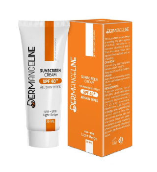 کرم ضد آفتاب رنگی درمنجلین با SPF40 مناسب انواع پوست حجم 30 میلی لیتر