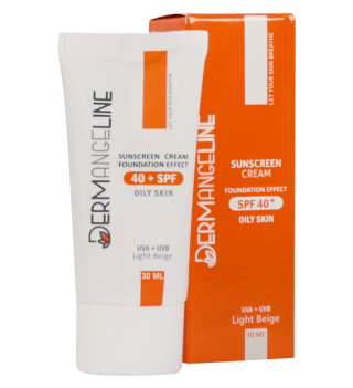 کرم ضد آفتاب رنگی درمنجلین با SPF40 مناسب پوست چرب حجم 30 میلی لیتر