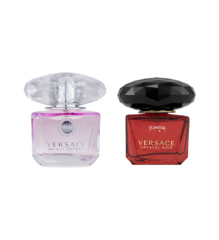 عطر جیبی زنانه تاینی مدل Versace Crystal Noir به همراه عطر جیبی زنانه النترا تاینی مدل Versace Bright Crystal