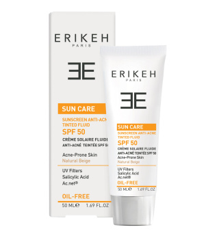 کرم ضد آفتاب رنگی اریکه با SPF50 مناسب پوست چرب و جوش دار حجم 50 میلی لیتر