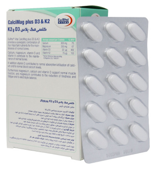 قرص کلسی مگ پلاس D3 و K2 بسته 60 عددی یوروویتال - 01