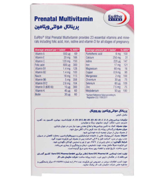 قرص پریناتال مولتی ویتامین بسته 60 عددی یوروویتال - 02