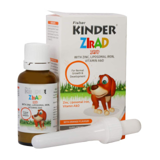قطره خوراکی کودکان فیشر کیندر مدل Zirad با طعم پرتقال حجم 30 میلی لیتر - 01