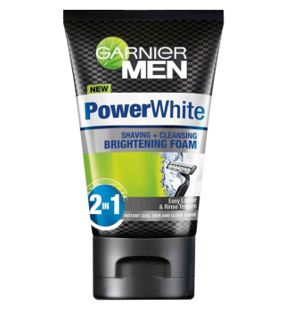 فوم اصلاح و روشن کننده صورت آقایان مدل Power White حجم 100میل گارنیر