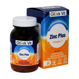 قرص زینک پلاس و ویتامین B Complex و C گلوک ویت بسته 30 عددی - 01