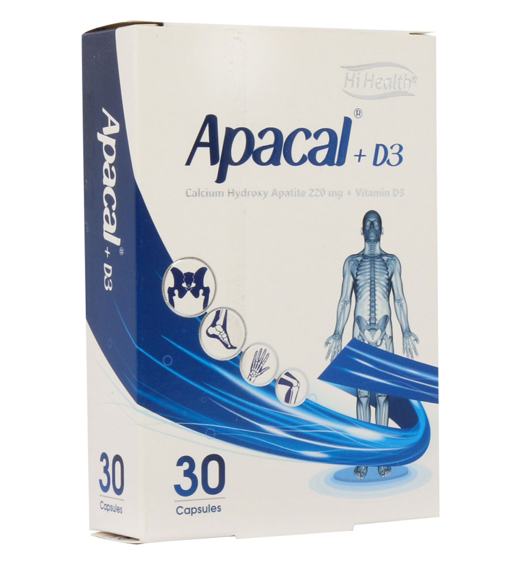 کپسول Apacal + D3 بسته 30 عددی