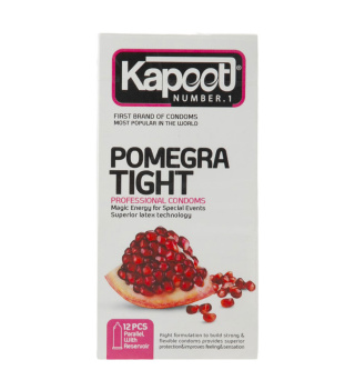 پک 12 عددی کاندوم مدل pomegra tight کاپوت